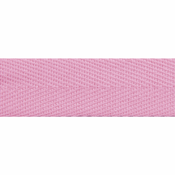 Herringbone Cotton Tape Pink 20mm Wide Price Per Metre