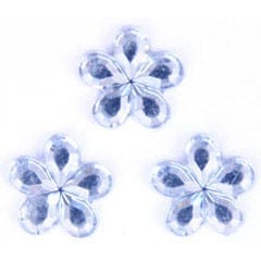 Acrylic Stones: Glue-On: Flower: Clear: Pack of 12