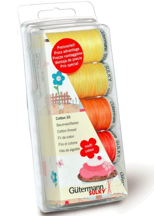 Gutermann Threads Gutermann Thread Set: Cotton 30: 5 x 300m: Yellows/Reds - The Sewing Studio