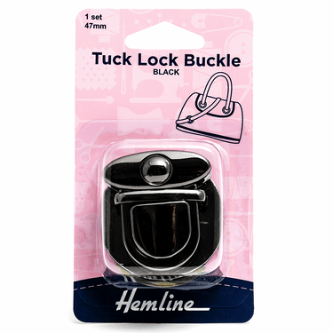 Bag Buckle Tuck Lock 47mm Nickel Black
