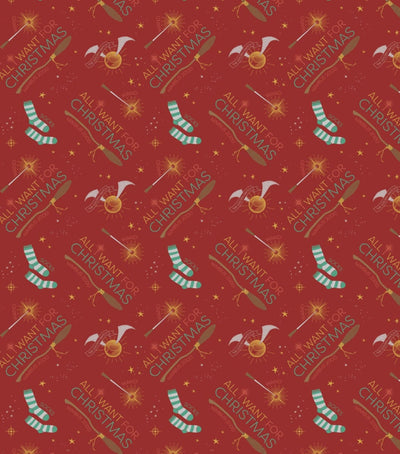 Harry Potter Fabric All I Want For Christmas