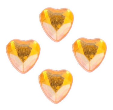 Acrylic Stones: Glue-On: Heart: 6mm: Gold: Pack of 35