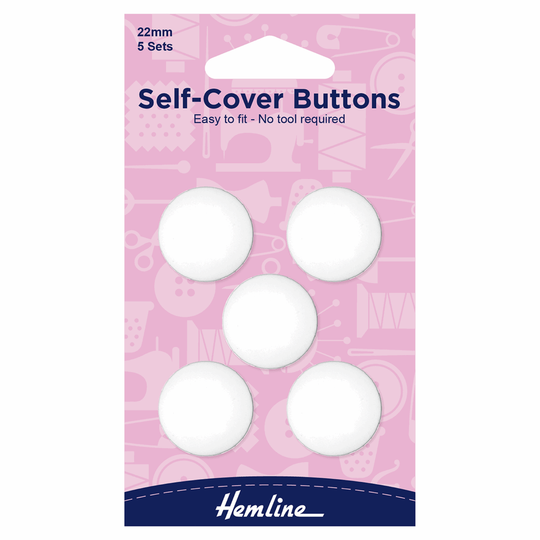 Hemline Buttons Self-Cover Buttons: Nylon: 22mm diameter - The Sewing Studio