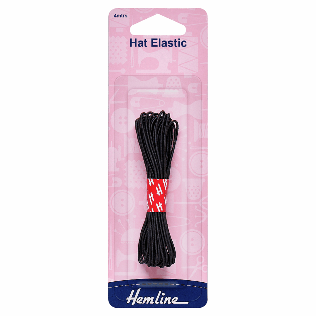 Hemline Elastic Hat Elastic Black 4 Metres x 1.3mm Wide - The Sewing Studio