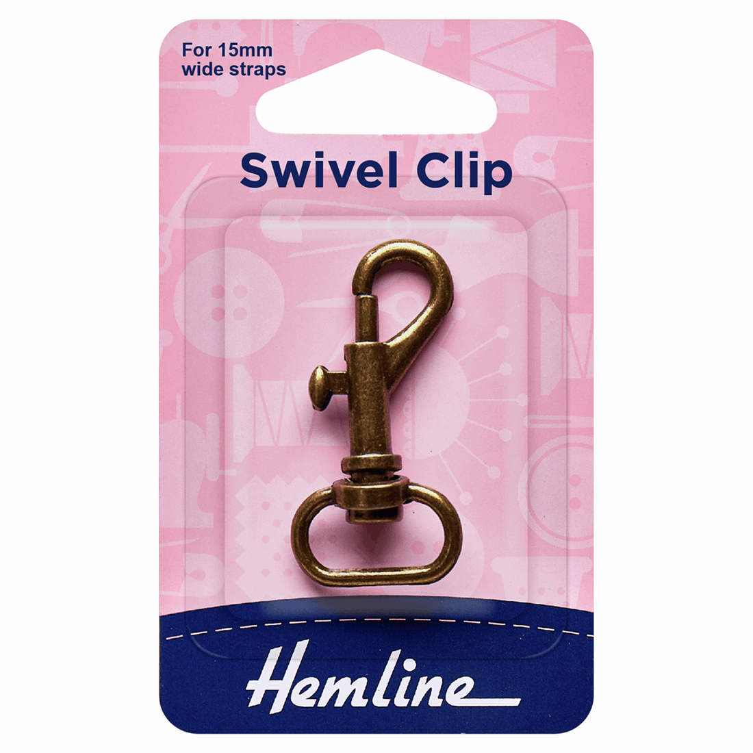 Hemline Eyelets & Fastenings Swivel Clip: Bronze: 15mm  - The Sewing Studio