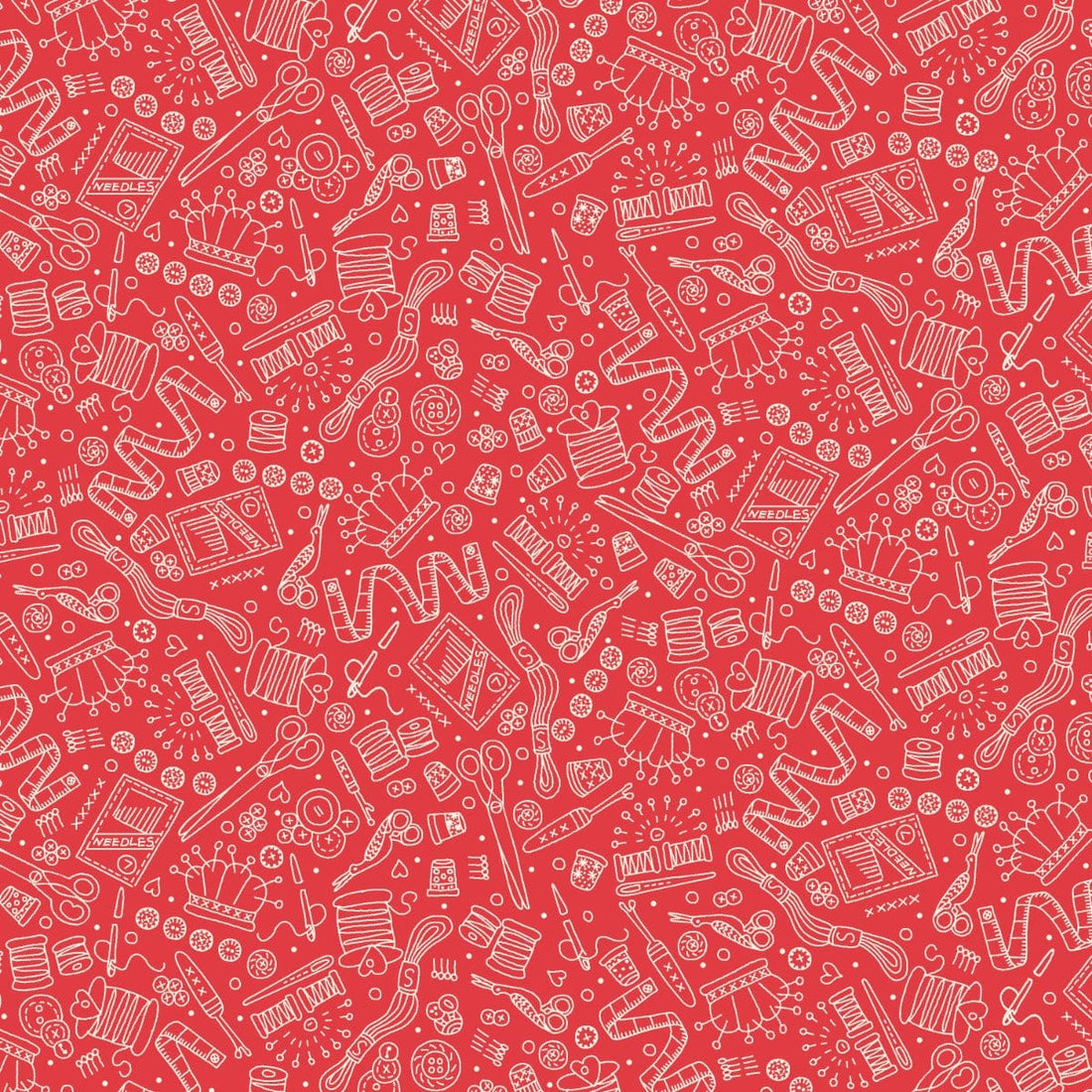 Henry Glass Fabric Mandy Shaw Fabric Say It with a Stitch Q-147-88 - The Sewing Studio