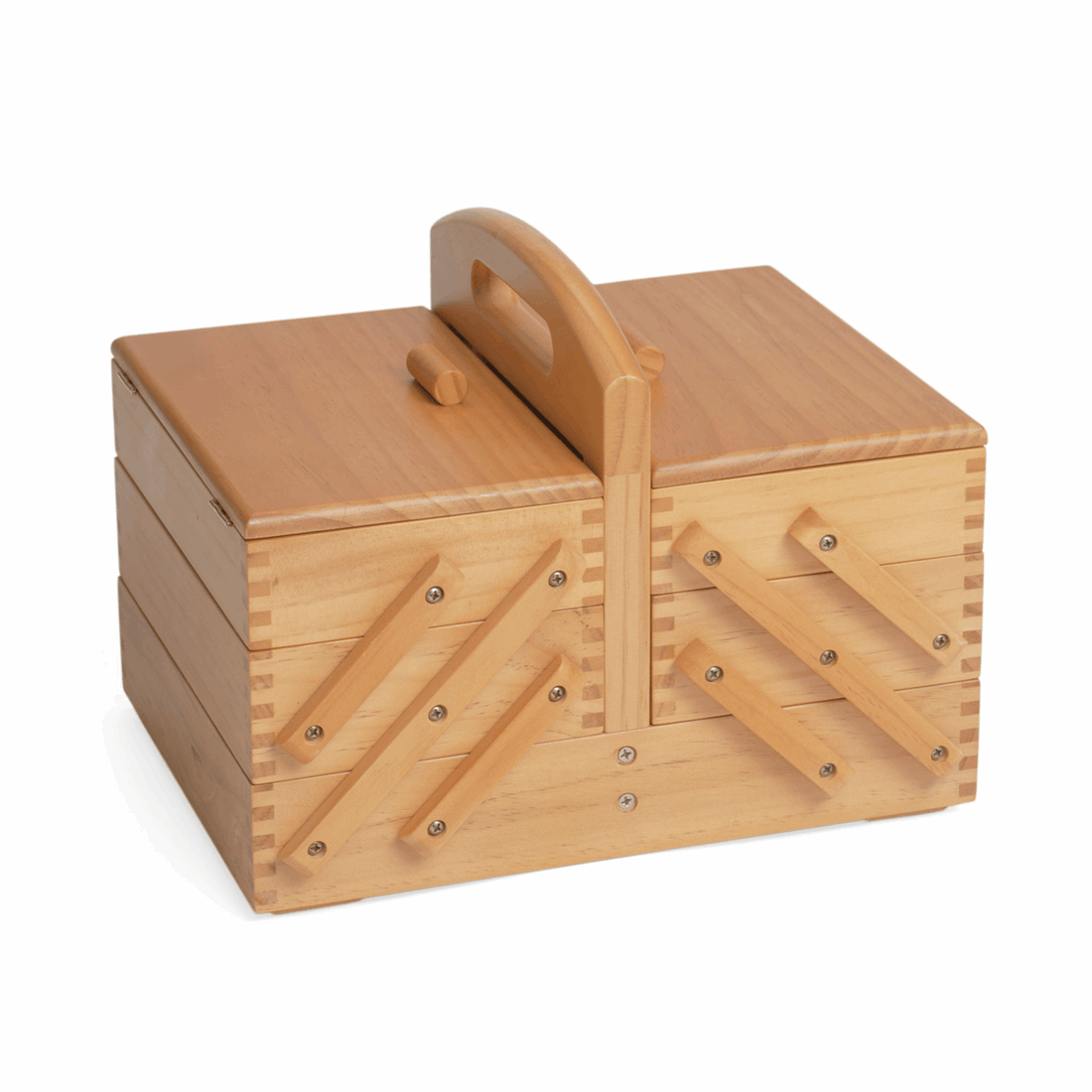 HobbyGift Sewing Tins and Boxes Cantilever Three Tier Wooden Sewing Box - The Sewing Studio