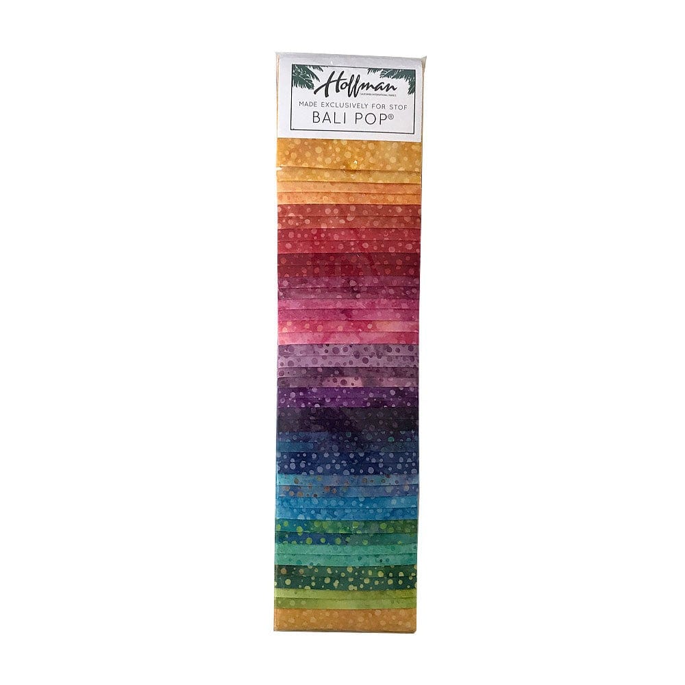Hoffman Fabric Pre Cuts Hoffman Rainbow Bali Pop Pack - Batik Fabric 40x 2.5 Inch Strips - The Sewing Studio
