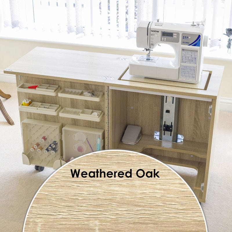 Horn Sewing Cabinets Horn Cub Plus Weathered Oak - The Sewing Studio