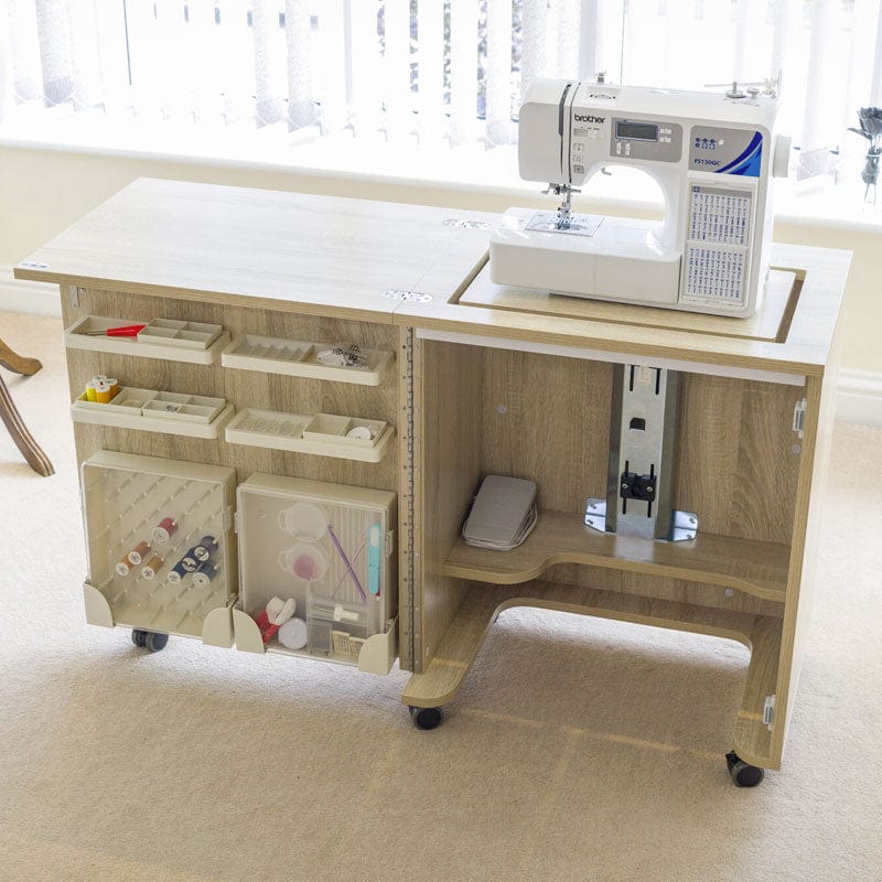 Horn Sewing Cabinets Horn Cub Plus Weathered Oak - The Sewing Studio