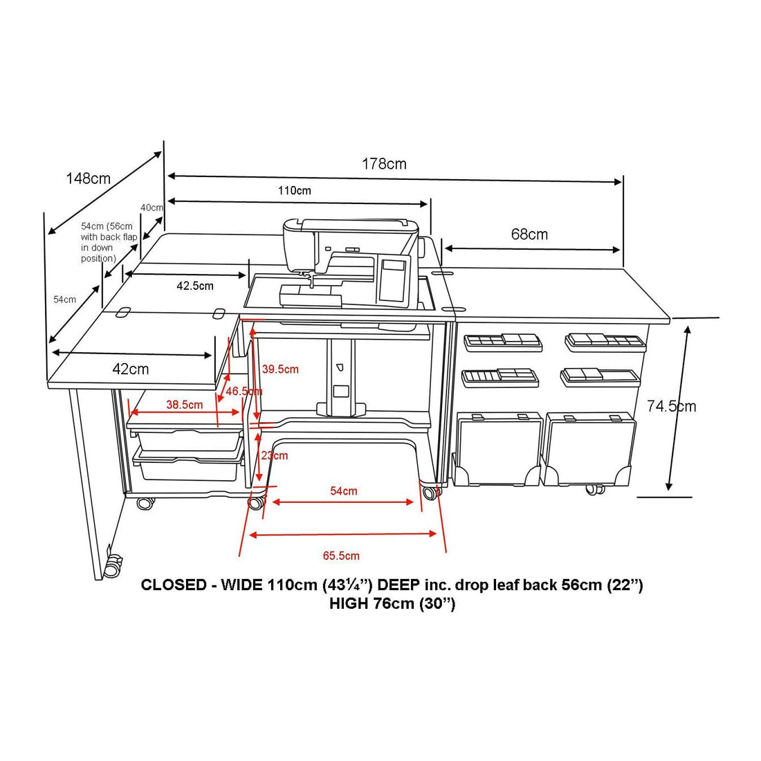 Horn Sewing Cabinets Horn Eclipse XL Cabinet Beech - The Sewing Studio