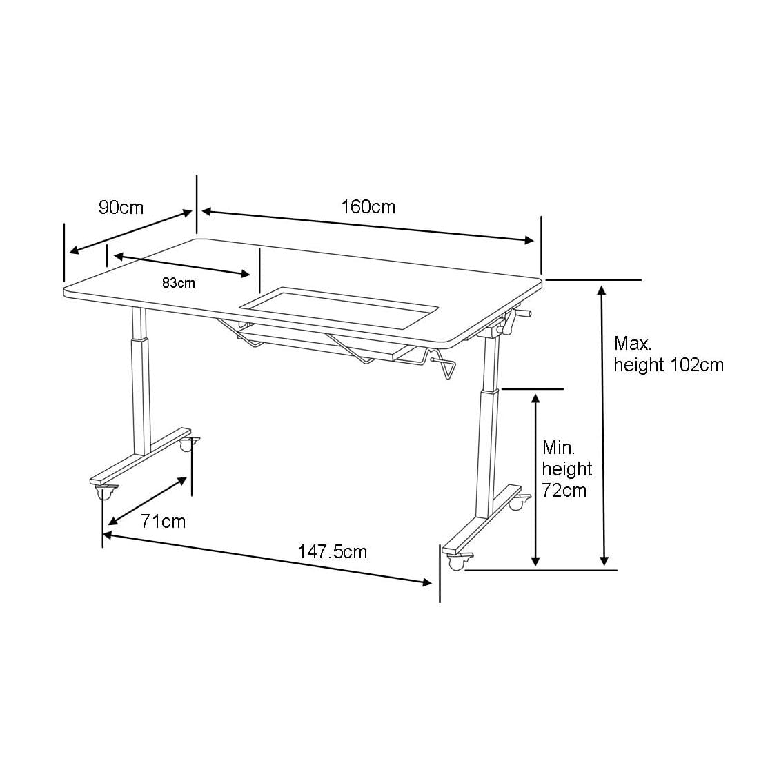 Horn Sewing Cabinets Horn Sewers Vision Table Mk2 White - The Sewing Studio