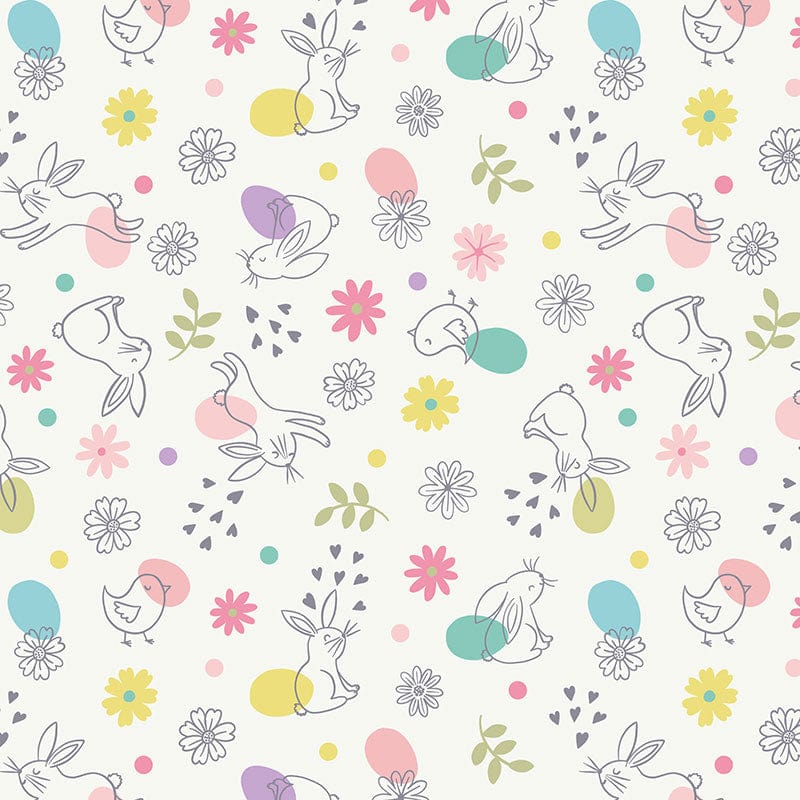 Lewis and Irene Fabric Lewis And Irene Spring Treats Fabric Chicks Bunnies On Cream A590-1 - The Sewing Studio