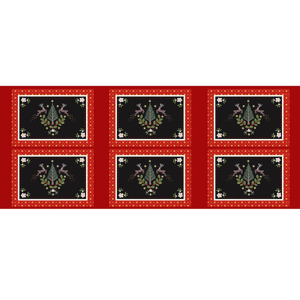 Lewis and Irene Fabric Lewis And Irene Yuletide Placemats Fabric Panel Metallic C97 - The Sewing Studio