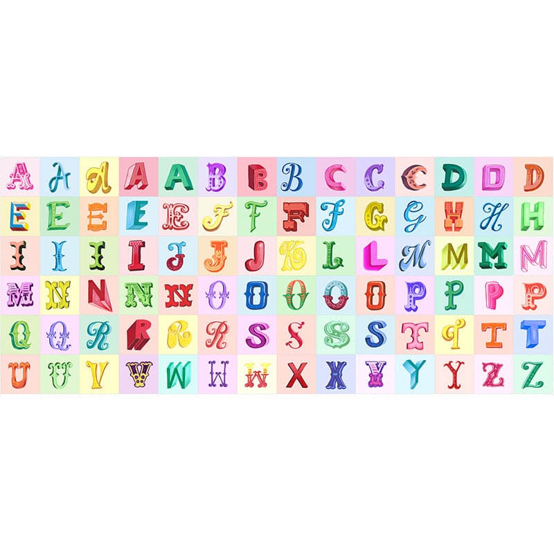 Lewis and Irene Fabric Panels & Labels Lewis And Irene Colour Collection Alphabet 18 X 44 Inch Fabric Panel Jm4 - The Sewing Studio