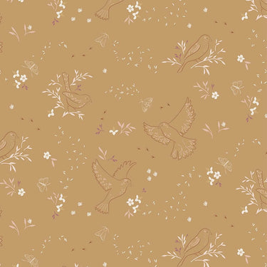 Lewis And Irene Meadowside Fabric Small Seeds Mustard Yellow Cc10.2