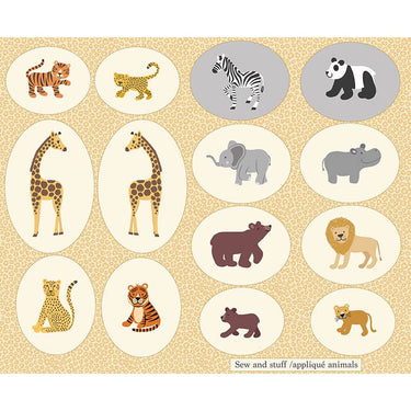 Lewis And Irene Small Things Wild Animals Cut Out 36 x 44 Inch Fabric Panel A702