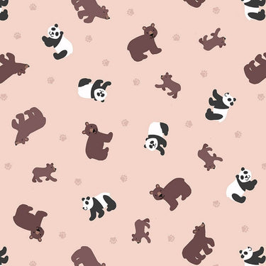Lewis And Irene Small Things Wild Animals Fabric Pandas And Bears On Pale Plaster Sm54.2