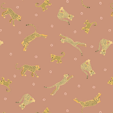 Lewis And Irene Small Things Wild Animals Fabric Leopards And Cheetahs On Tan Sm55.3