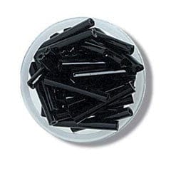 Long Bugle Beads: Black: 8g per pack