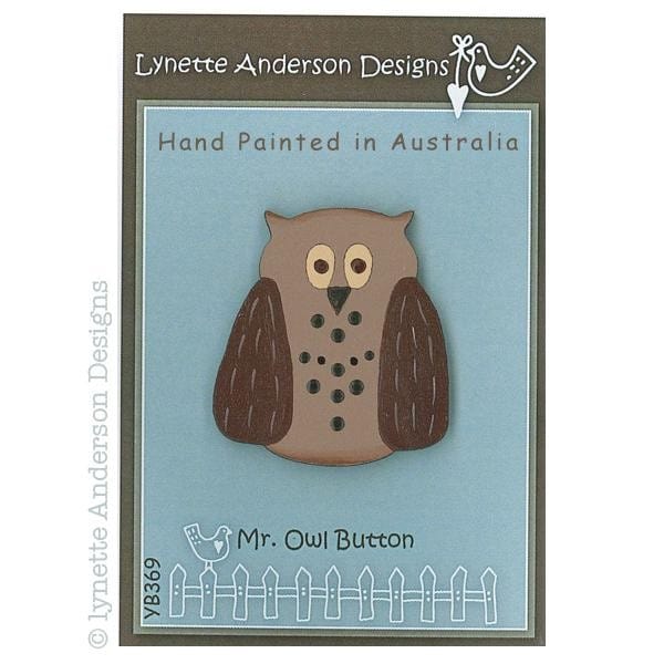 Lynette Anderson Buttons Lynette Anderson Designs Mr Owl Button - The Sewing Studio