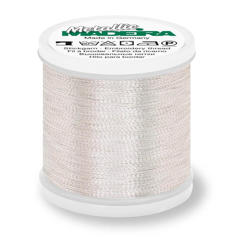 Madeira Threads Madeira Thread Metallic No.40 200M Colour Silver - The Sewing Studio