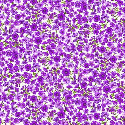 Makower Summer Days Fabric Tonal Floral Lilac