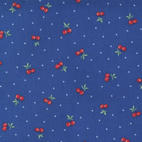 Moda 30S Playtime Fabric Cherry On Top Bluebell 33631-17