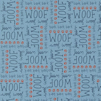 Moda Dog Daze Woof Text Blue 20843-16 Main Image