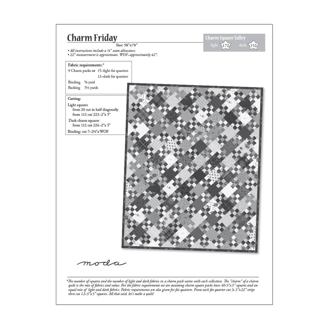 Moda Download Free Pattern: Charm Friday - The Sewing Studio