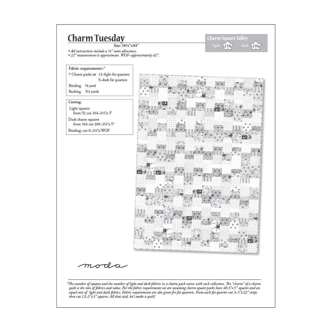 Moda Download Free Pattern: Charm Tuesday - The Sewing Studio