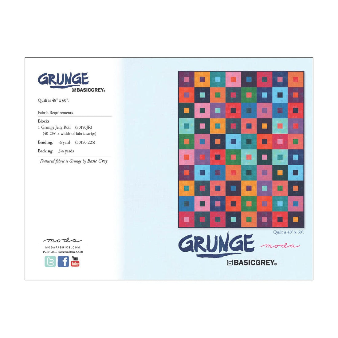 Moda Download Free Pattern: Grunge Quilt - The Sewing Studio