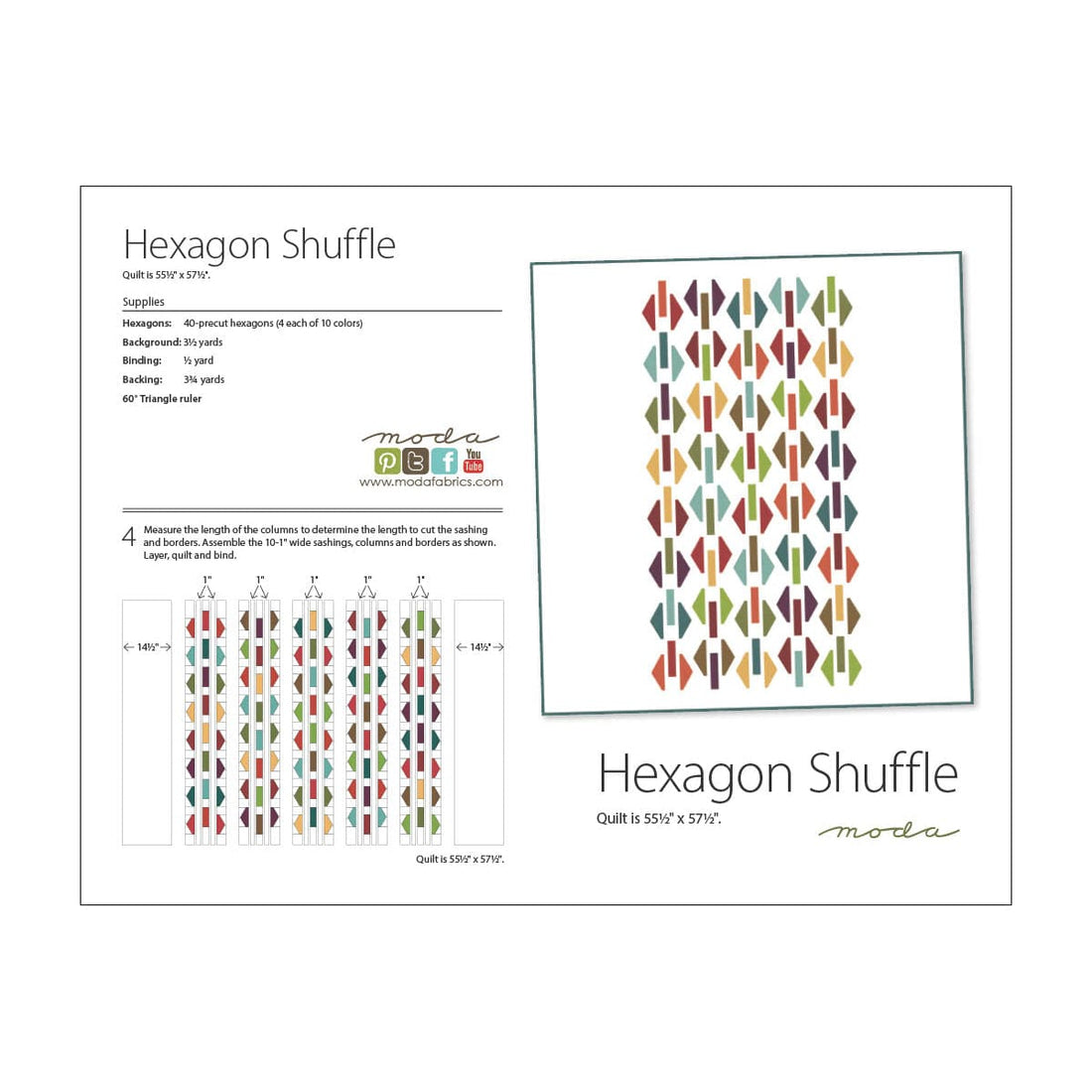 Moda Download Free Pattern: Hexagon Shuffle Quilt - The Sewing Studio