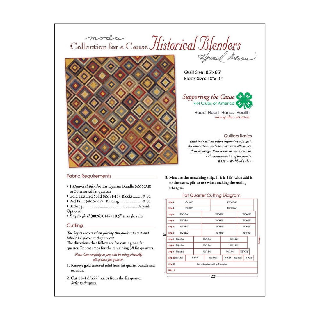 Moda Download Free Pattern: Historical Blenders Quilt - The Sewing Studio