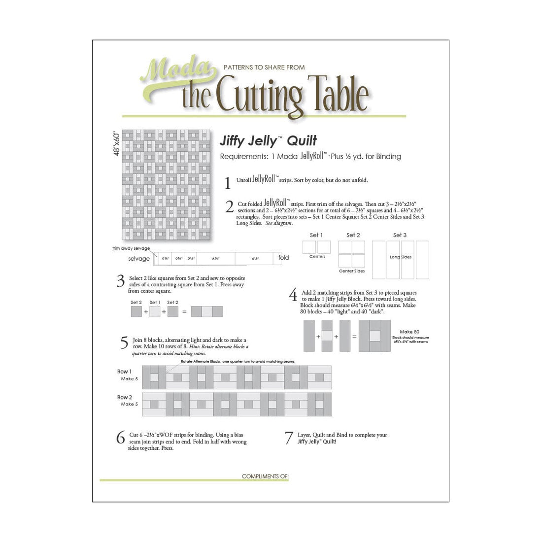 Moda Download Free Pattern: Jiffy Jelly Quilt - The Sewing Studio