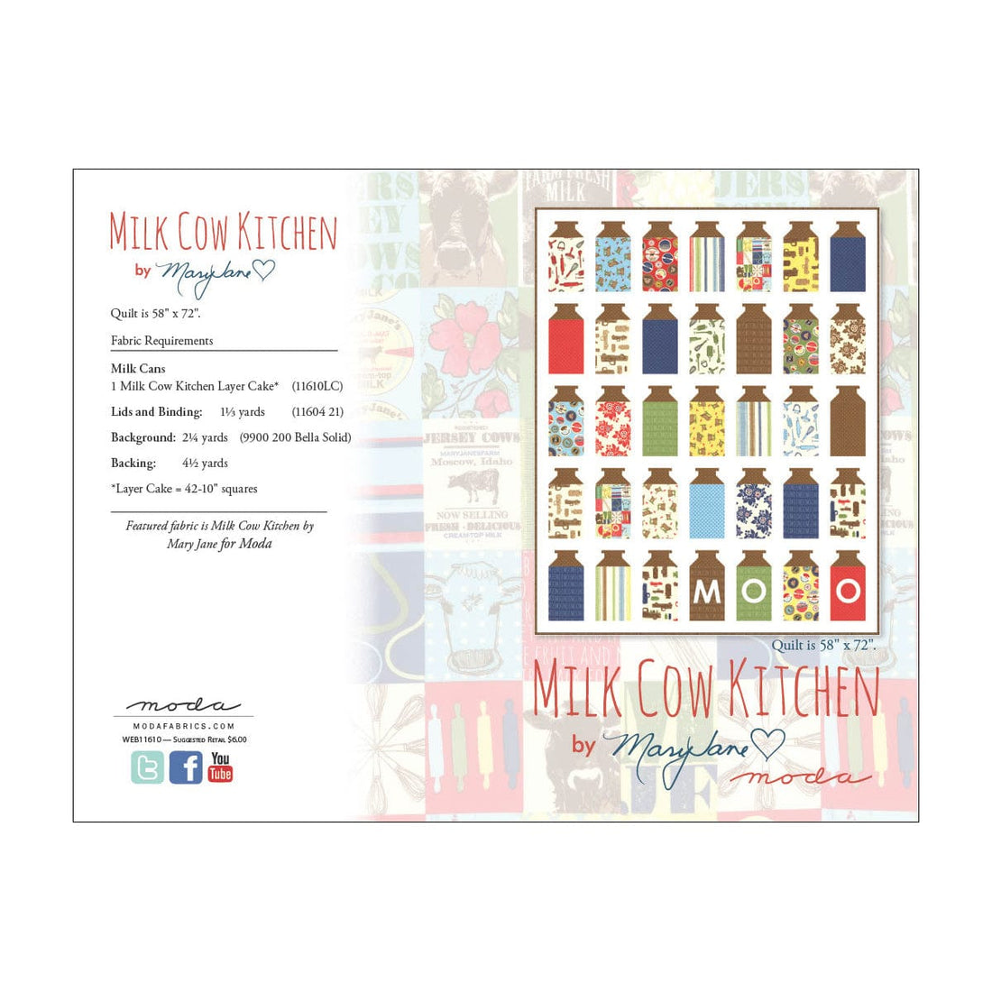 Moda Download Free Pattern: Milk Cow Kitchen Quilt - The Sewing Studio