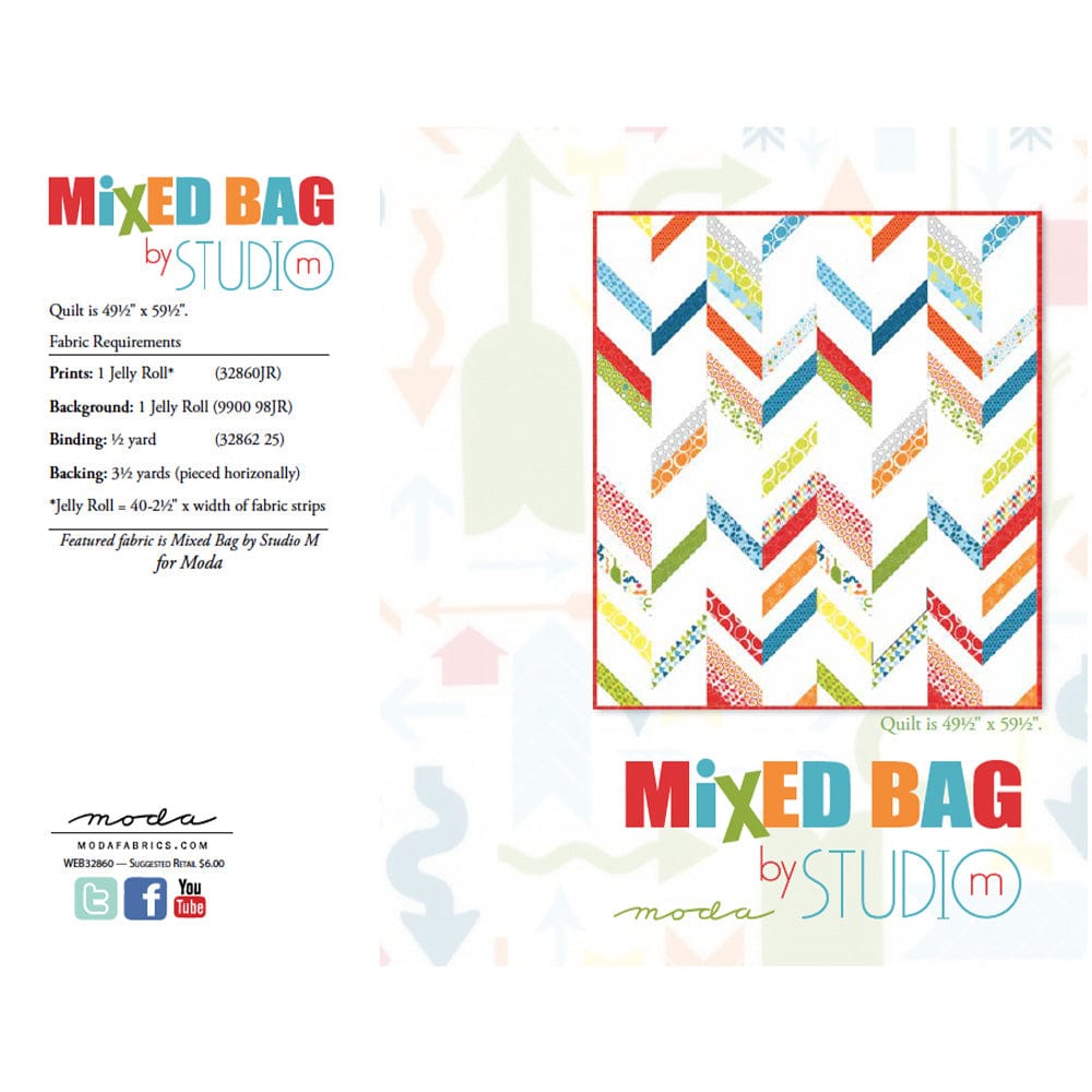 Moda Download Free Pattern: Mixed Bag Jelly Roll Quilt - The Sewing Studio