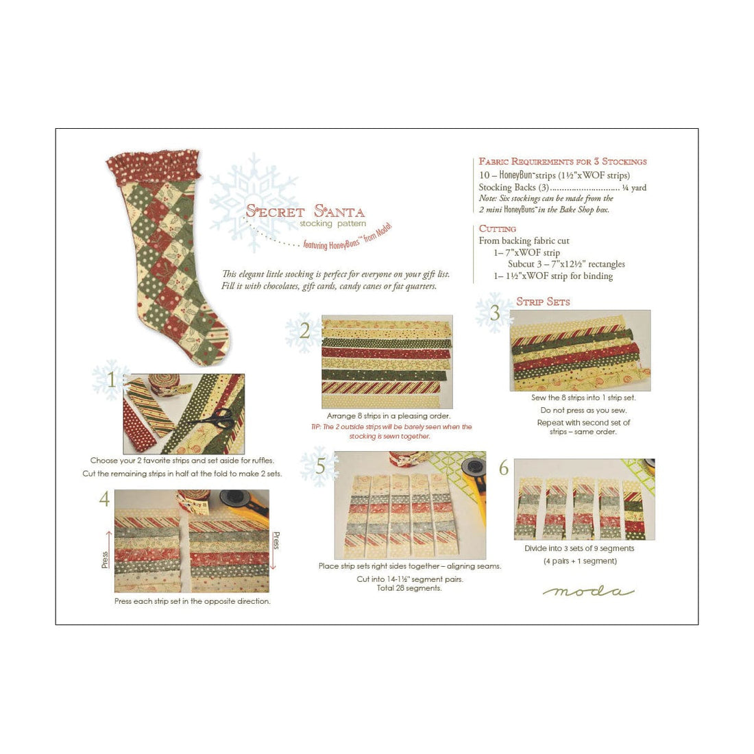 Moda Download Free Pattern: Secret Santa Stocking - The Sewing Studio