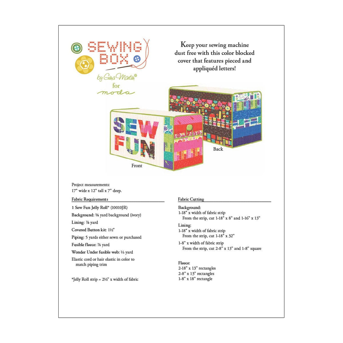 Moda Download Free Pattern: Sewing Box Cover - The Sewing Studio
