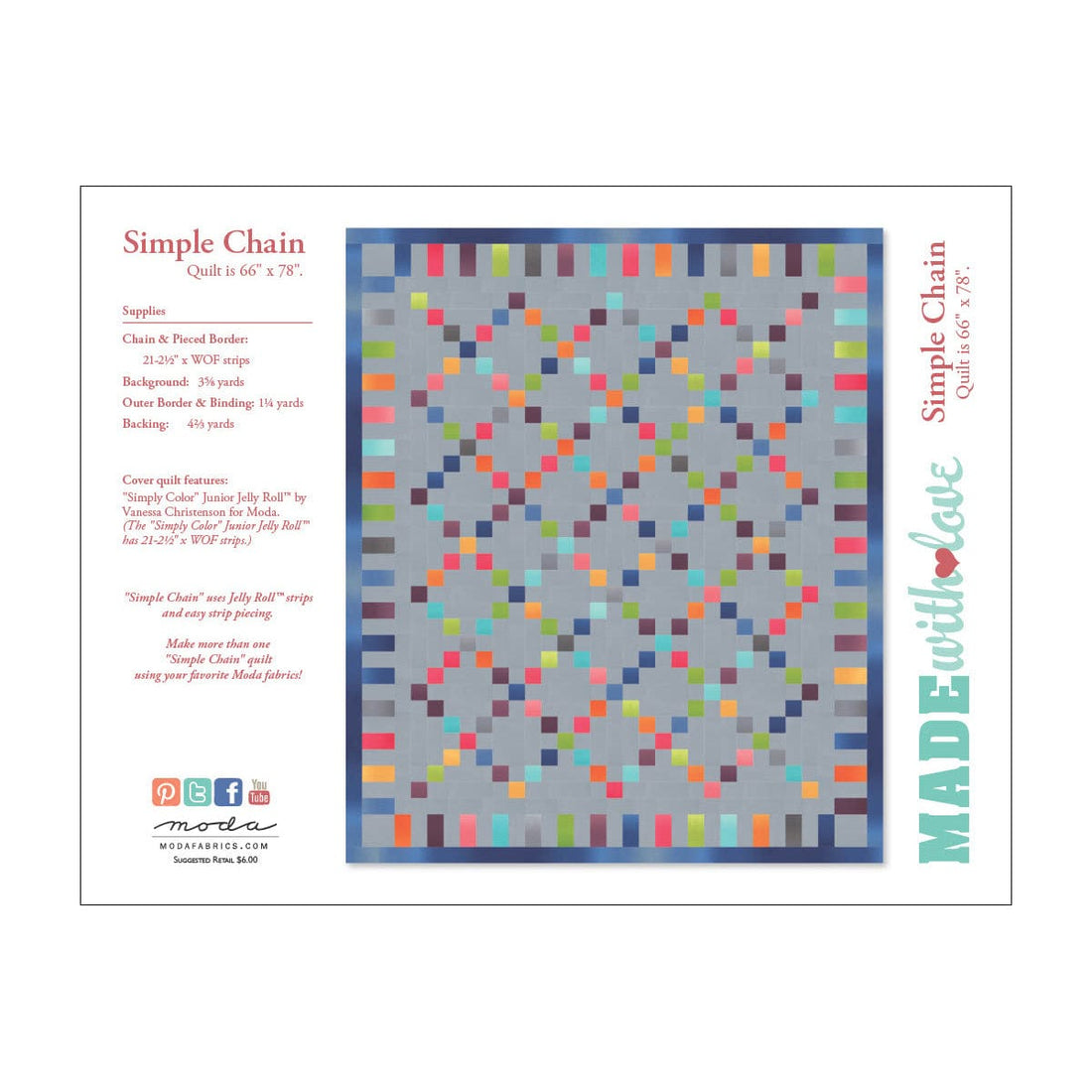 Moda Download Free Pattern: Simple Chain Quilt - The Sewing Studio