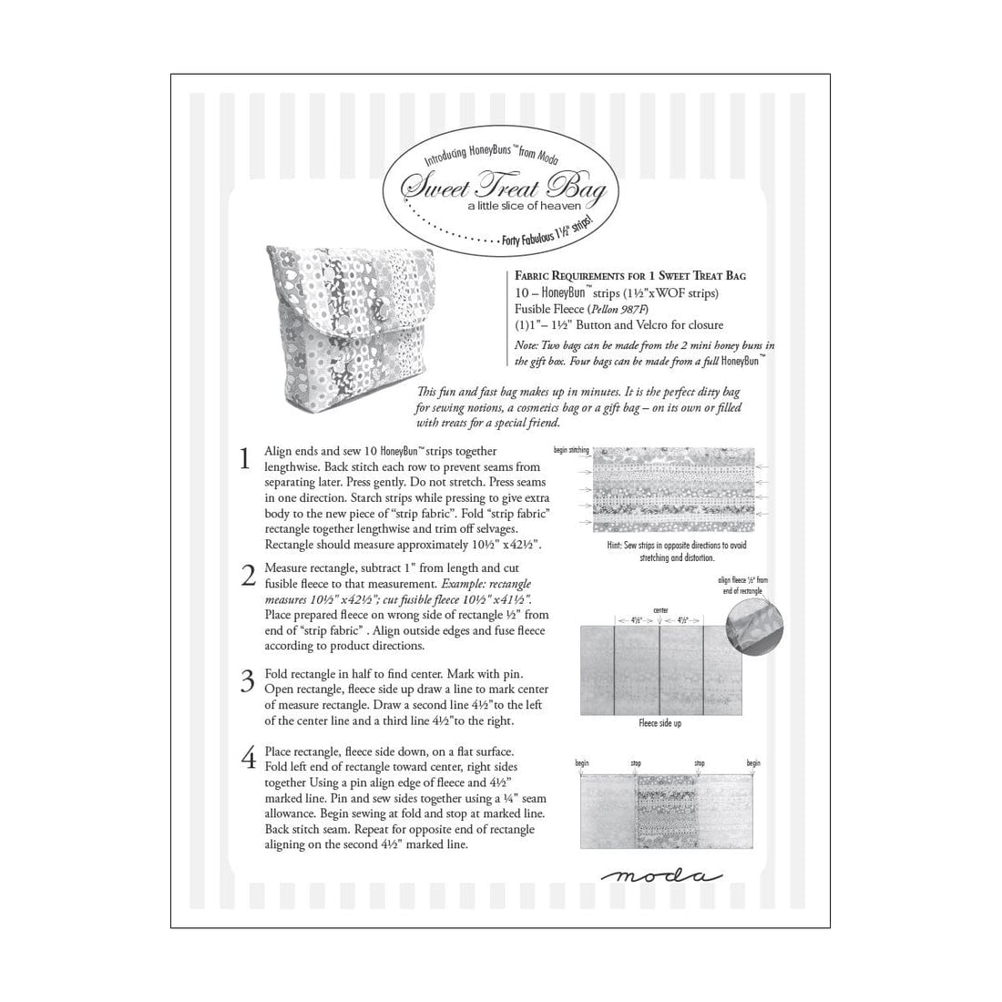 Moda Download Free Pattern: Sweet Treat Bag - The Sewing Studio