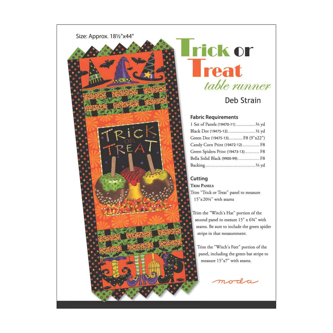 Moda Download Free Pattern: Trick Or Treat Table Runner - The Sewing Studio