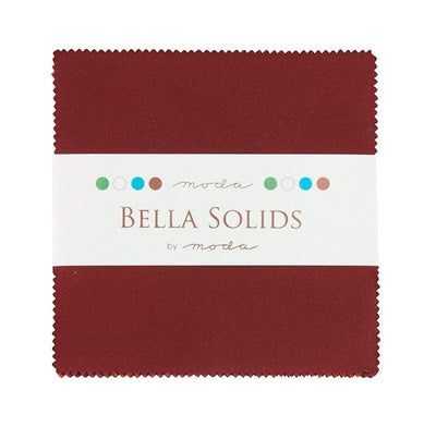 Moda Fabric Charm Pack Bella Solids Burgundy