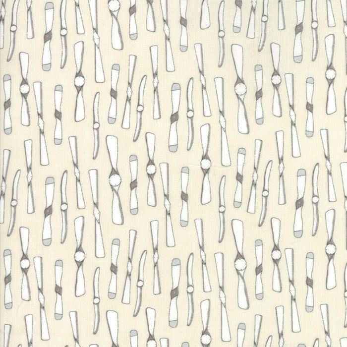 Moda Fabric Moda Fabric Mighty Machines Novelty Propellers Creamy - The Sewing Studio