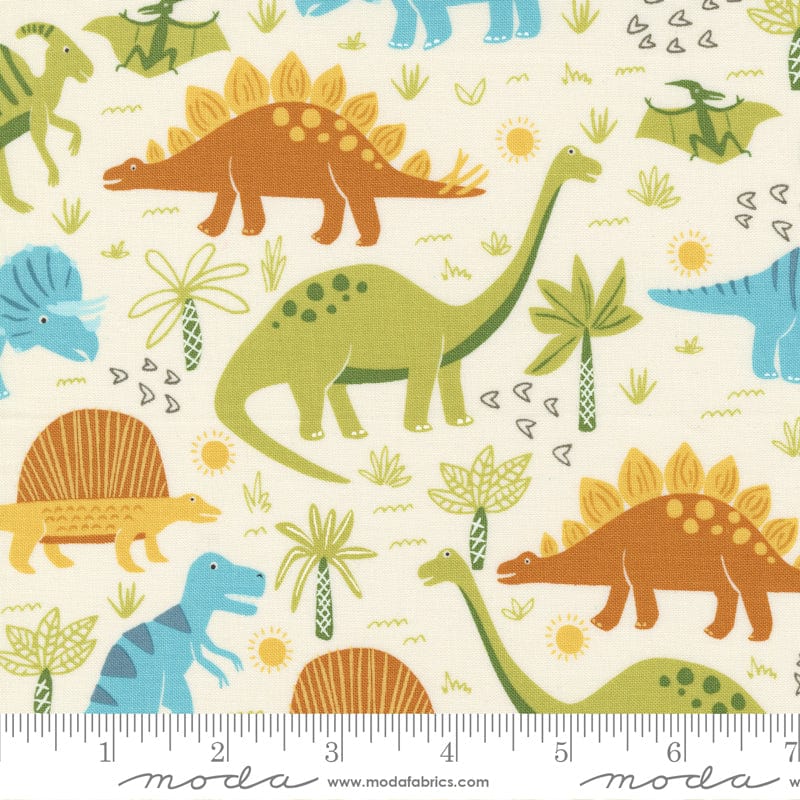 Moda Fabric Moda Fabric Stomp Stomp Roar Dino Stomp Bone 20820 11 - The Sewing Studio