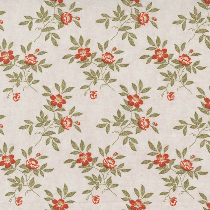 Moda Fabric Moda Rendezvous Fabric Blooming Florals Ecru 44304-12 - The Sewing Studio