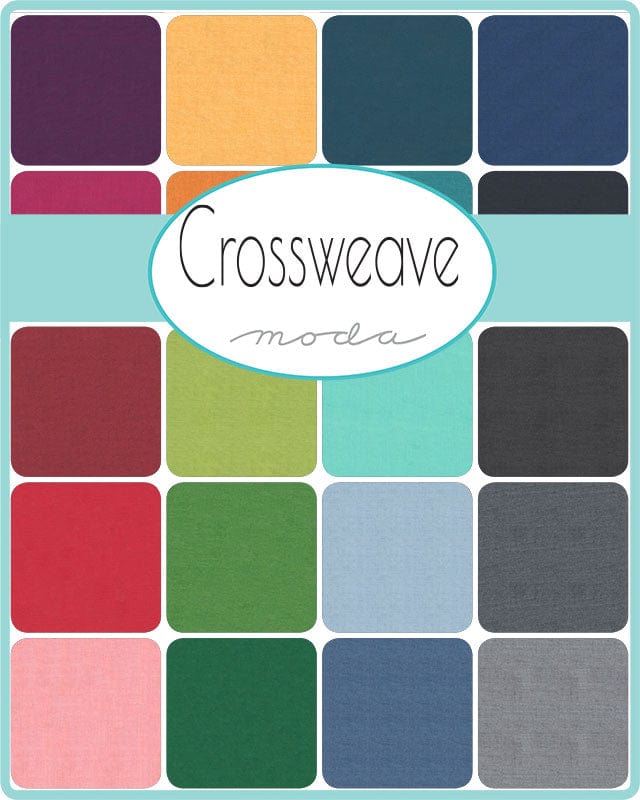 Multi-coloured Plain, Blender Moda Fabric Pre Cuts Moda Crossweave Layer Cake 12216LC - The Sewing Studio
