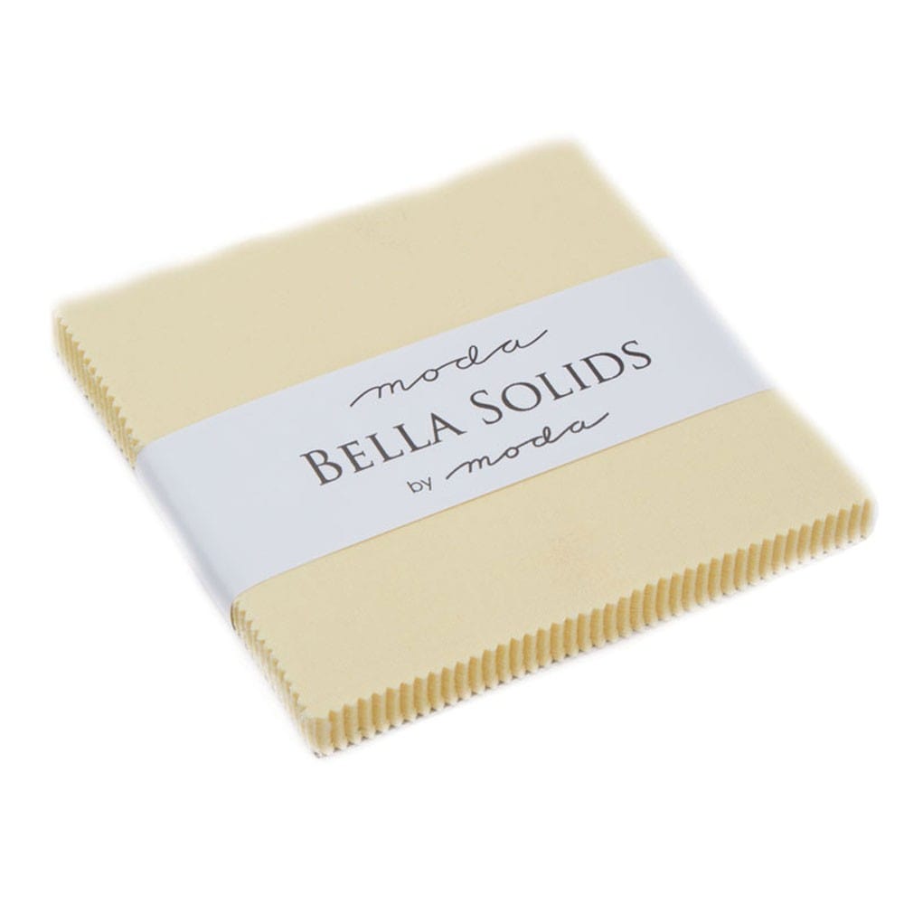 Moda Fabric Pre Cuts Moda Fabric Bella Solids Charm Baby Yellow - The Sewing Studio