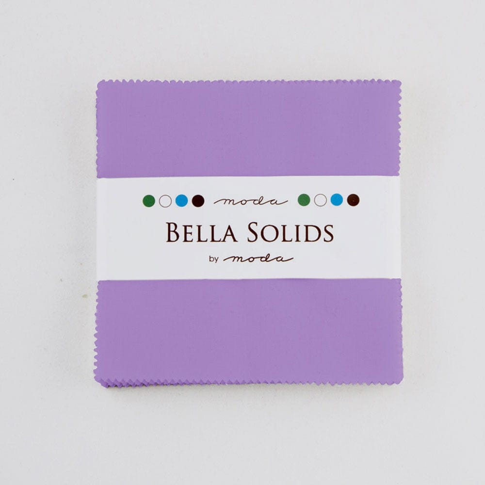 Moda Fabric Pre Cuts Moda Fabric Bella Solids Charm Pack Hyacinth - The Sewing Studio