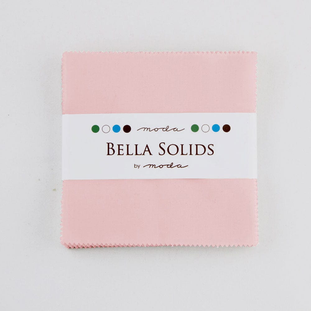 Moda Fabric Pre Cuts Moda Fabric Bella Solids Charm Pack Sisters Pink - The Sewing Studio